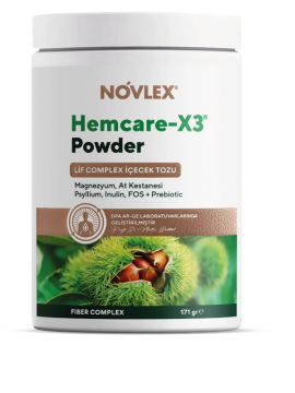 Novlex Hemcare-X3, Magnezyum, Lif Kompleksi ve At kestanesi Toz (Powder) İçecek 171gr