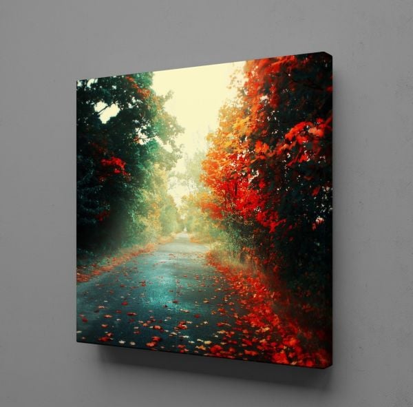 KIRMIZI YEŞİL AĞAÇ KANVAS TABLO