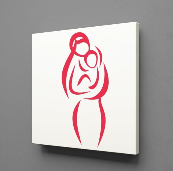 BEBEĞİNİ KOKLAYAN ANNE KANVAS TABLO
