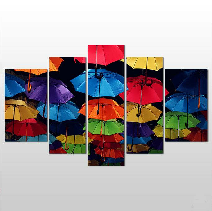 Renkli Şemsiyeler Kanvas Tablo