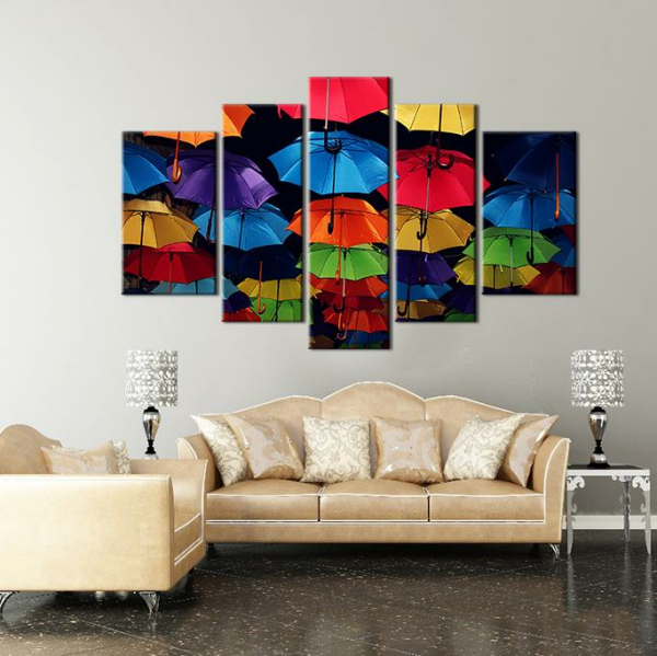 Renkli Şemsiyeler Kanvas Tablo