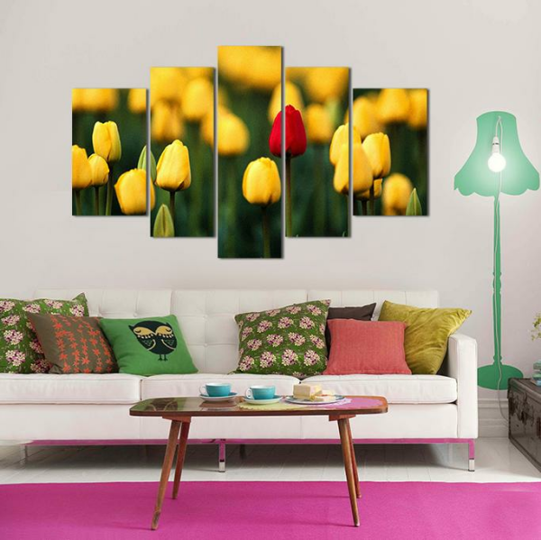 Sarı Laleler  Kanvas Tablo