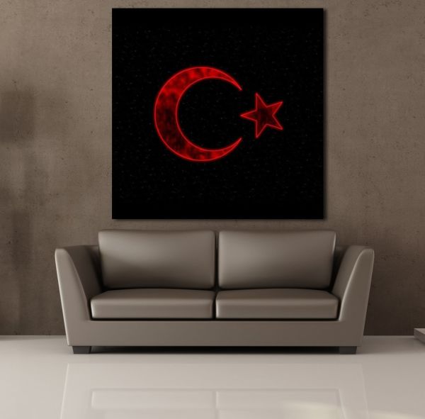 SİYAH KIRMIZI BAYRAK KANVAS TABLO