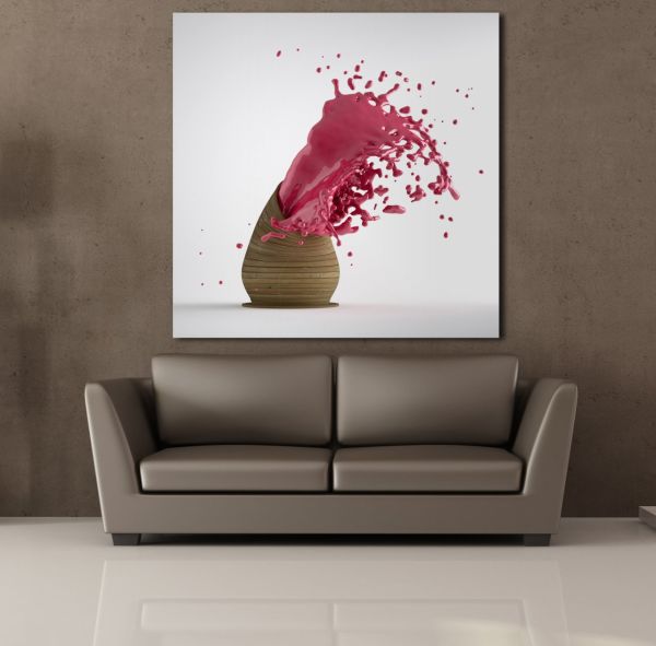 PEMBE SIÇRAYAN BOYA KANVAS TABLO