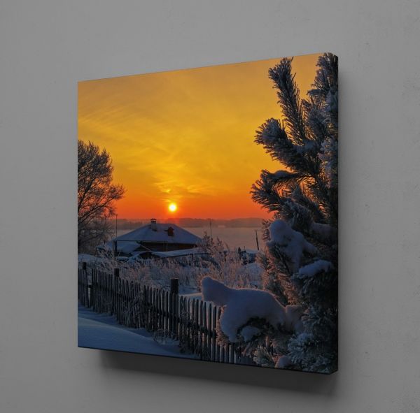 KARLI BİR GÜN DOĞUMU KANVAS TABLO