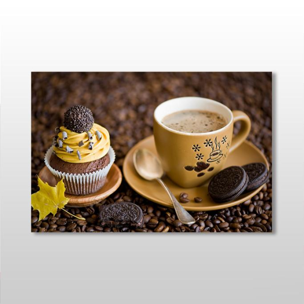 Kahve Kurabiye Kanvas Tablo