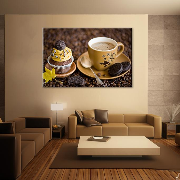 Kahve Kurabiye Kanvas Tablo