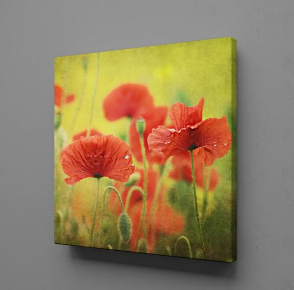 KIRMIZI ÇİÇEKLER KANVAS TABLO