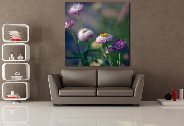 PEMBE BEYAZ ÇİÇEKLER KANVAS TABLO