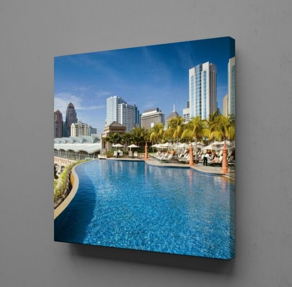 AKARSU MANZARALI ŞEHİR KANVAS TABLO