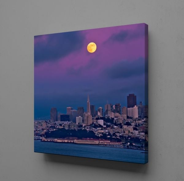 AY DENİZ UYUMU KANVAS TABLO