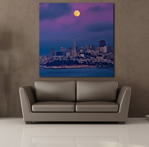 AY DENİZ UYUMU KANVAS TABLO