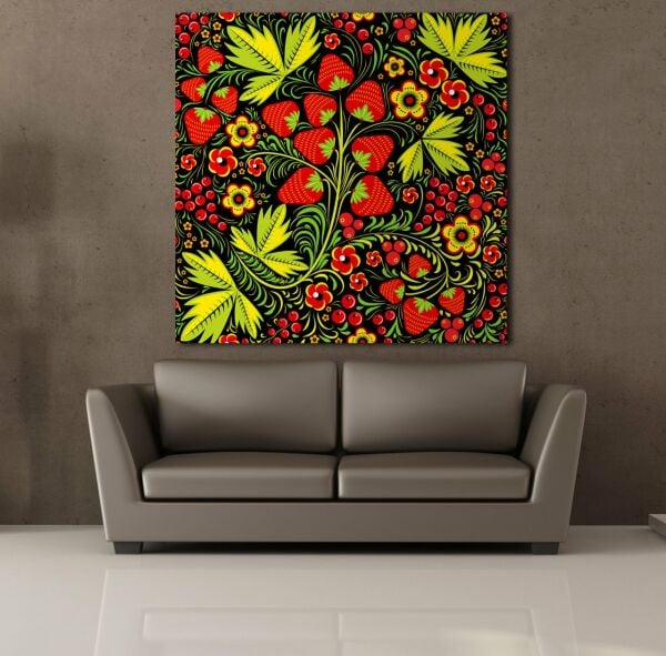 ÇİLEK MOTİFİ KANVAS TABLO