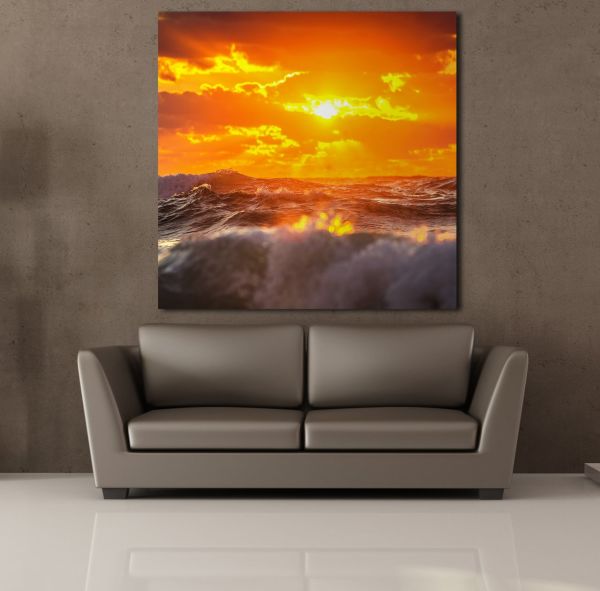 DALGALAR ARASINDAN DOĞMUŞ GÜNEŞ KANVAS TABLO