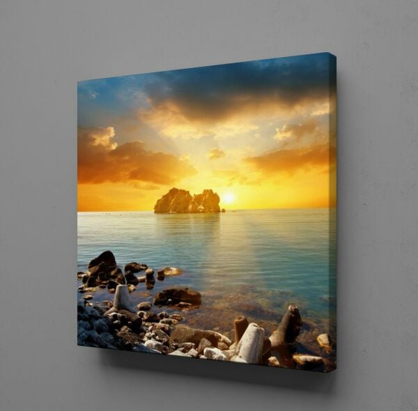 DENİZ ARDI GÜN BATIMI KANVAS TABLO