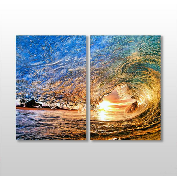 Dalga Ve Güneş Kanvas Tablo