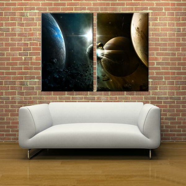 Dünya Ve Gezegenler  Kanvas Tablo