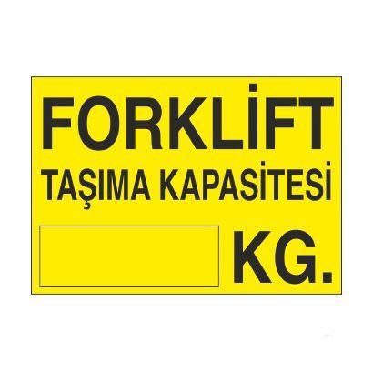 Forklift Taşıma Kapasitesi Uyarı Levhası