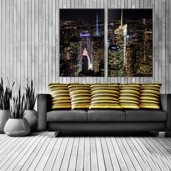 Gece Şehir Manzarası Kanvas Tablo