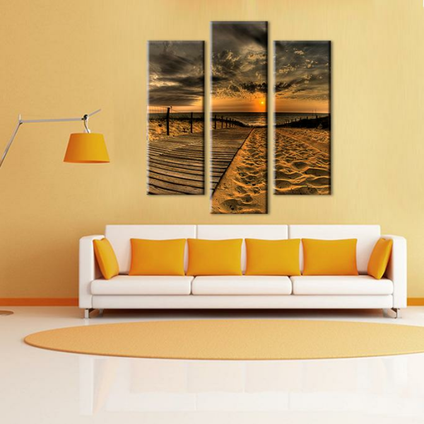 Akşamüstü Sahil   Kanvas Tablo