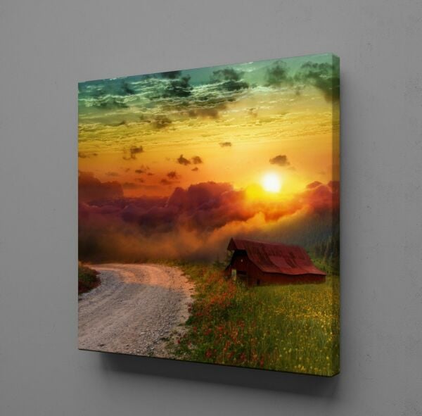 YOLA VURAN GÜNEŞ KANVAS TABLO