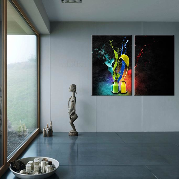 Naturel Boya Şişeleri Kanvas Tablo