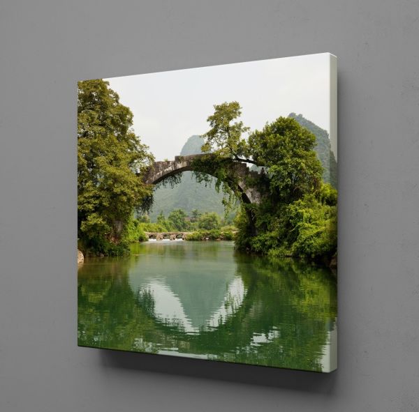 DOĞANIN İÇİNDEKİ KÖPRÜ KANVAS TABLO