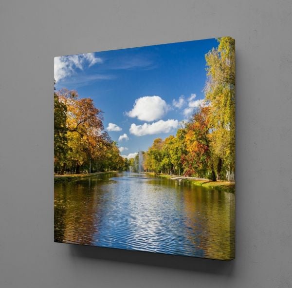 GÖL VE AĞAÇLAR KANVAS TABLO