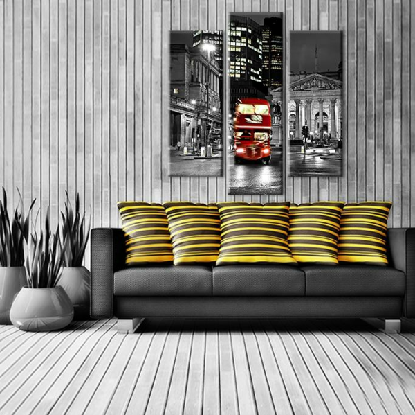 Otobüs Gece Sokaklar  Kanvas Tablo