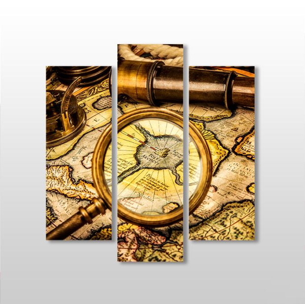 Papirüs Pusula Kanvas Tablo