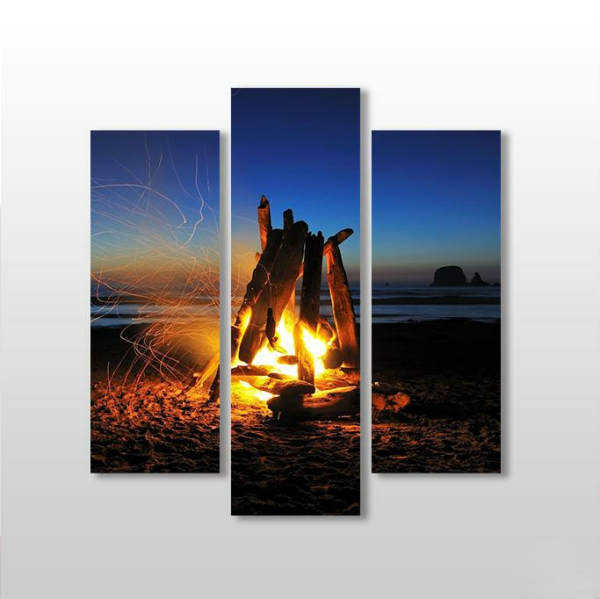 Sahil Ve Ateş  Kanvas Tablo