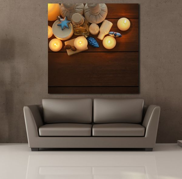 DÖRTLÜ BEYAZ MUM KANVAS TABLO