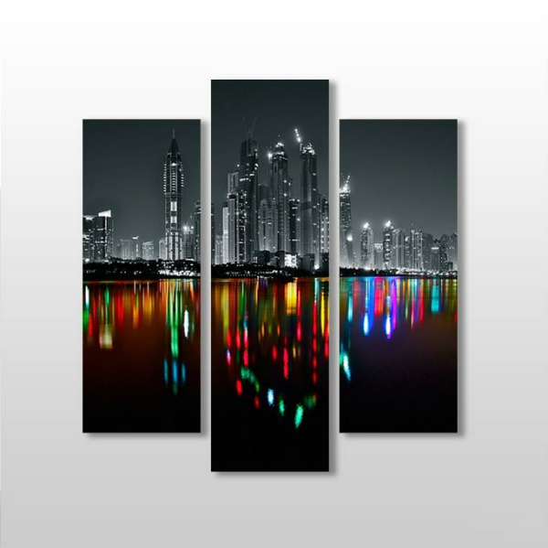 Şehir Manzarası Ve Yansıma  Kanvas Tablo