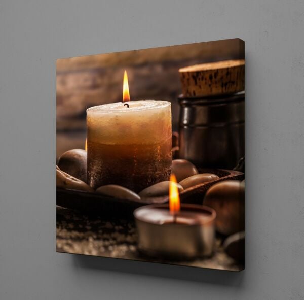 KAHVERENGİ MUM RESİMLERİ KANVAS TABLO