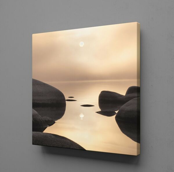 KAYALAR VE DENİZ KANVAS TABLO