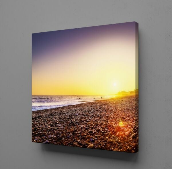 KIYIYA VURAN GÜNEŞ KANVAS TABLO