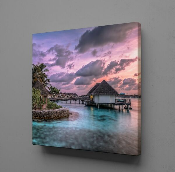 MAVİ DENİZ ÜZERİNE BULUTLAR KANVAS TABLO