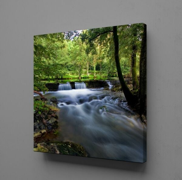 ORMANDA ÇAĞLAYAN AKARSU KANVAS TABLO