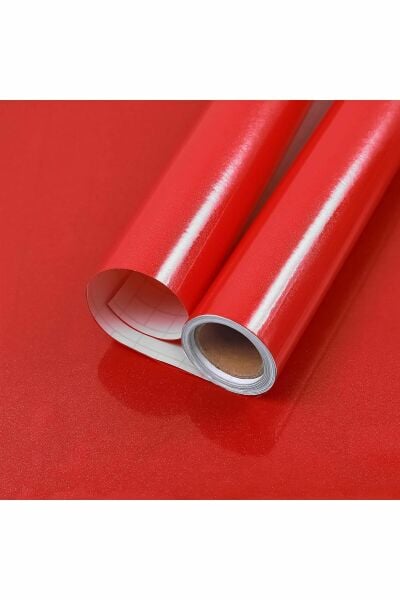 Kendinden Yapışkanlı Parlak Kırmızı Mutfak Dolap Ve Mobilya Kaplama Folyosu  61 X 100