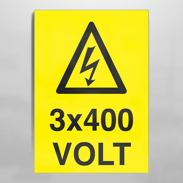 3X400 Volt Uyarı Levhası