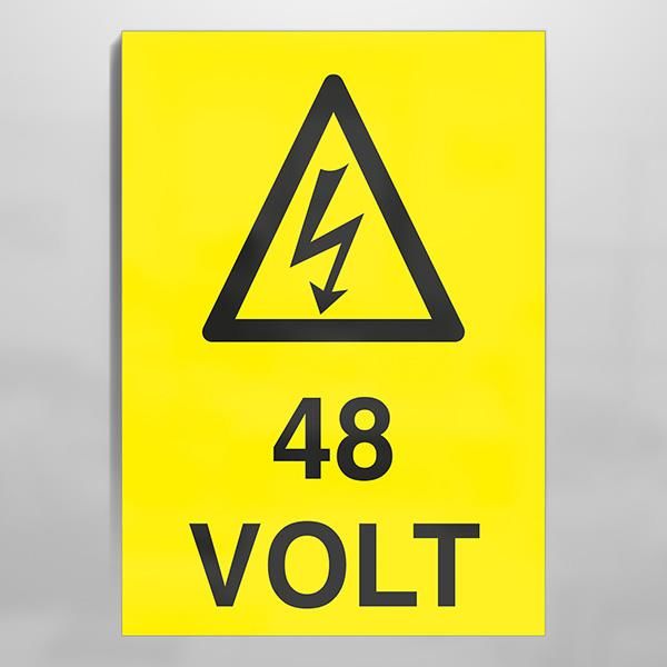 48 Volt Uyarı Levhası