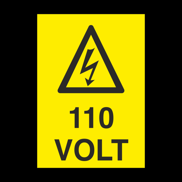 110 Volt Uyarı Levhası
