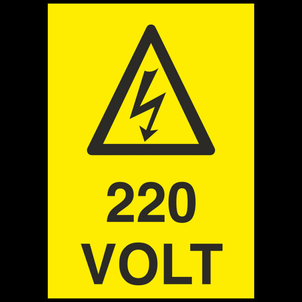 220 Volt Uyarı Levhası