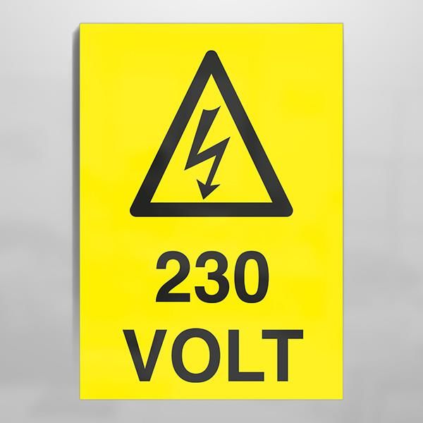 230 Volt Uyarı Levhası