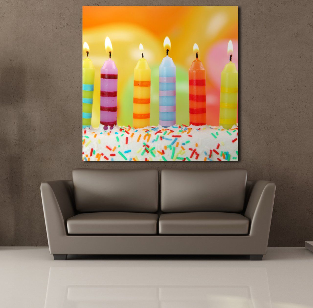 RENKLİ PASTA MUMLARI KANVAS TABLO