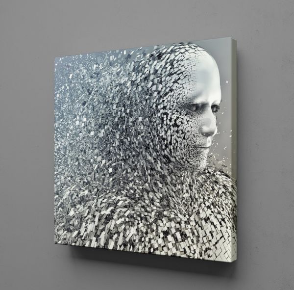 ÇOK PARÇALI GRİ ROBOT KANVAS TABLO