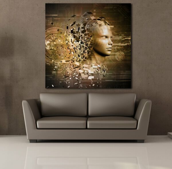 GOLD ROBOT KANVAS TABLO