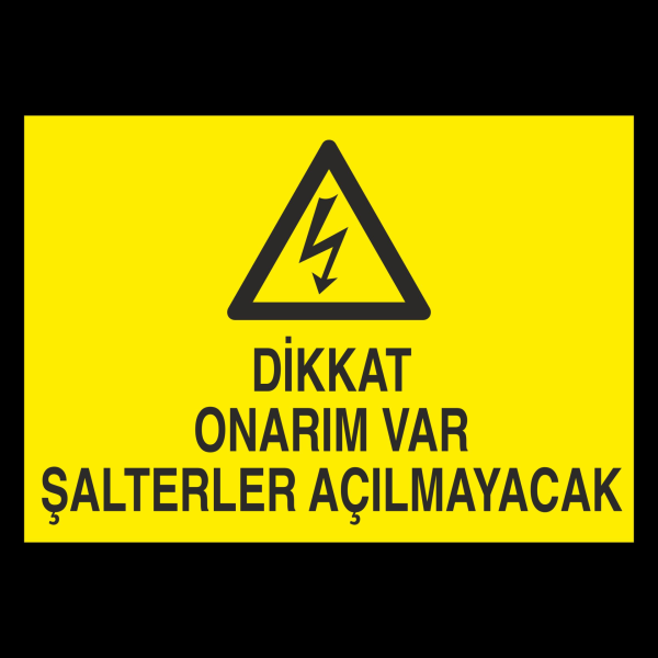 Dikkat Onarım Var Uyarı Levhası