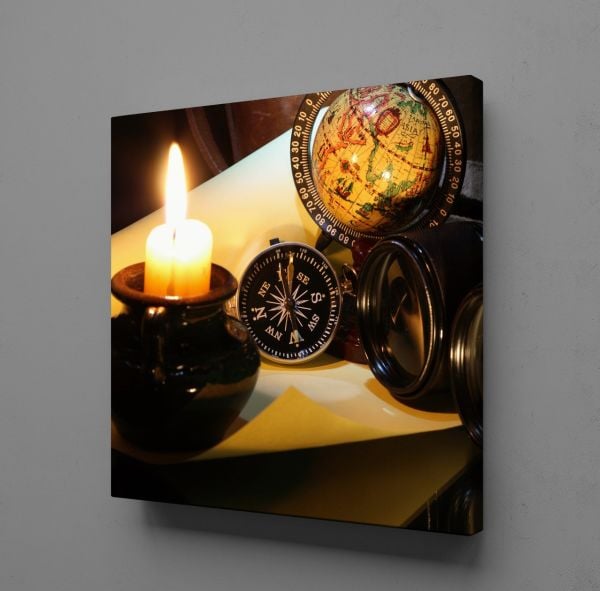 MUM IŞIĞINDAKİ YAZI KANVAS TABLO