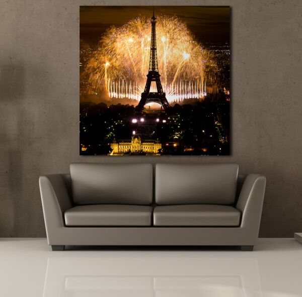 HAVAİ FİŞEKLE EYFEL KULESİ KANVAS TABLO